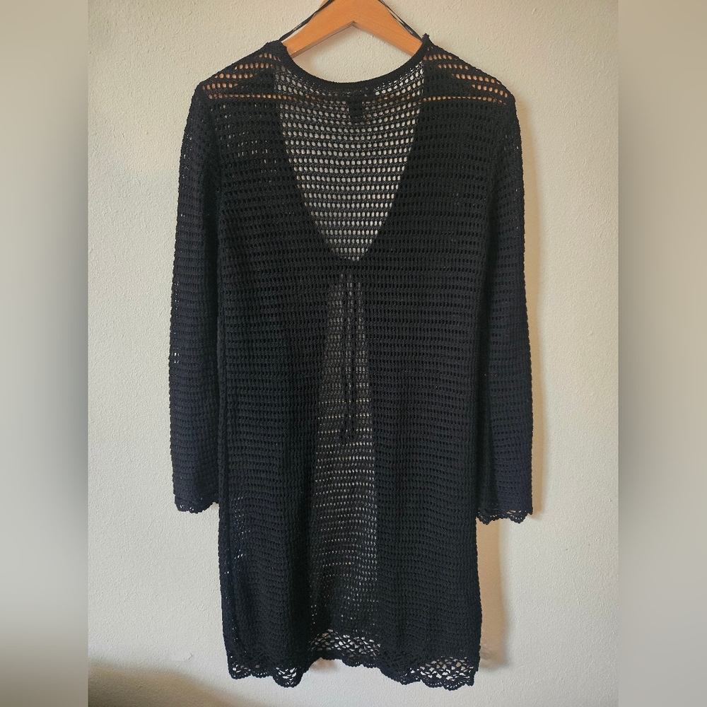 Forever 21 Black Knit Swim Coverup, Size S - Picture 2 of 3